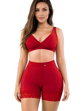 Colombiana Stagmi Faja Butt Enhancer Limited Red Short Shaper + Matching Thong!